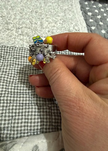 Renkli Boncuklu Swatch Kadın Yüzük - Görsel 7