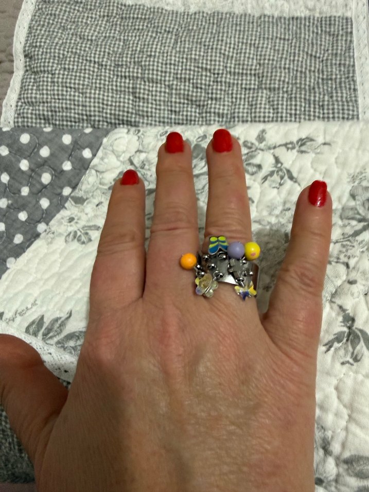 Renkli Boncuklu Swatch Kadın Yüzük - Görsel 5