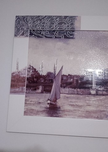 Beden Parlak Beyaz İstanbul Manzarası Tablosu