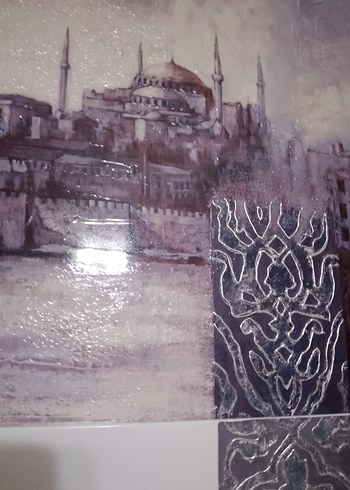 Beden beyaz Renk Parlak Beyaz İstanbul Manzarası Tablosu