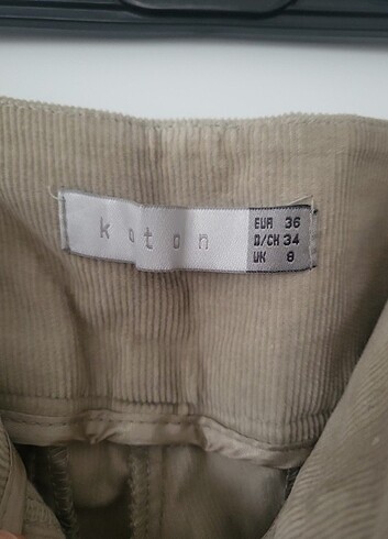 Koton İnce Fitilli pantolon - Görsel 4