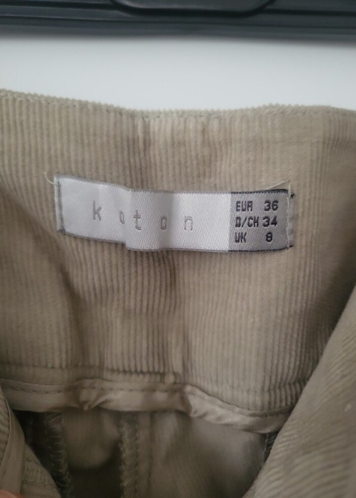 Koton İnce Fitilli pantolon - Görsel 4