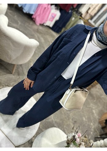 Düğmeli Loose Fit Kadın Denim Pantolon - Görsel 3