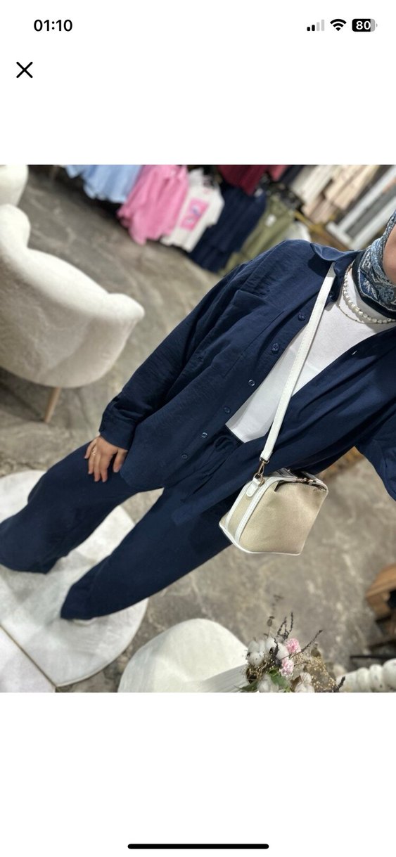 Düğmeli Loose Fit Kadın Denim Pantolon - Görsel 3