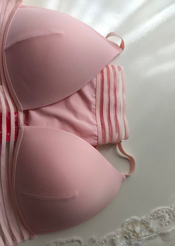 Pastel Pembe Mini Düz Sütyen Takımı - Görsel 2