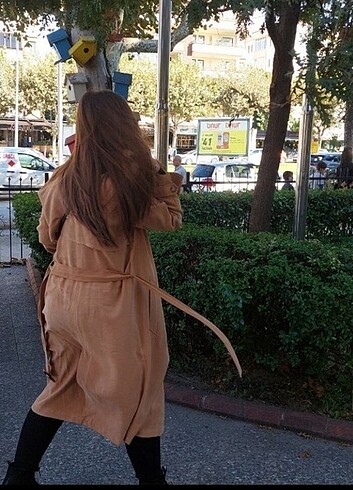 m Beden camel Renk Stradivarius trenckot