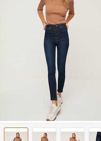 Trendyol Milla Lacivert Yüksek Bel Jean