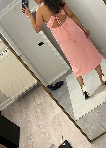 Pembe Midi Elbise