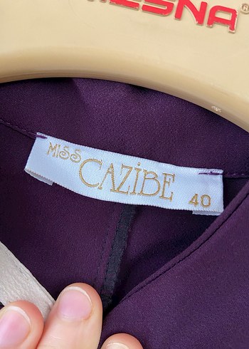 40 Beden Mor Uzun Kollu Fermuarlı Kadın Elbise/ Ferace