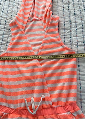 Pembe Çizgili Örme Kadın Tulum - Görsel 4