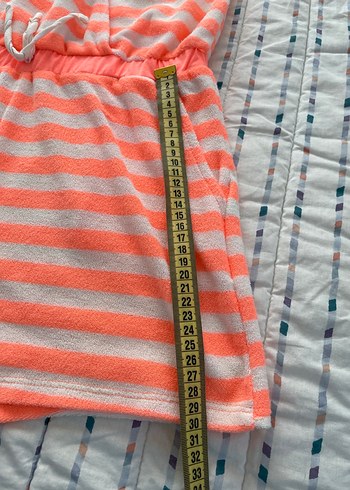 Pembe Çizgili Örme Kadın Tulum - Görsel 3