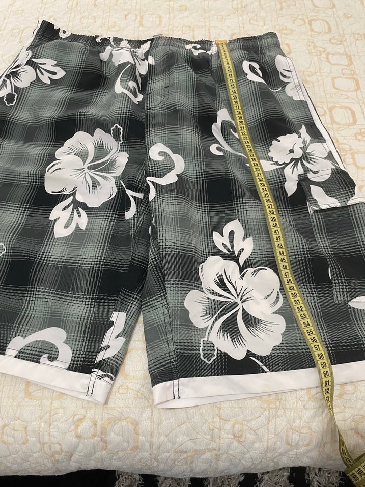 Gri Bağcıklı Uzun Bol Kesim Erkek Mayo - Görsel 2