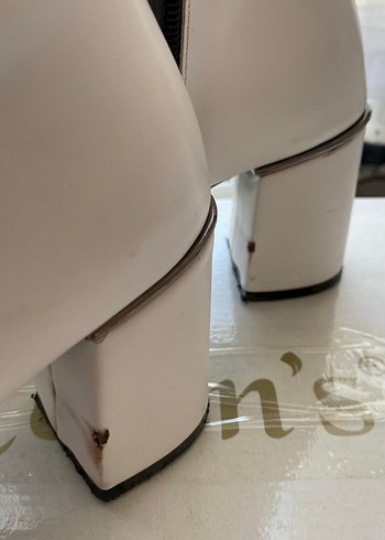 Diğer Beyaz Deri Stiletto Topuklu Kadın Bot