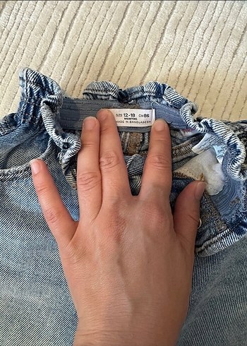 Zara Kemerli Bol Kesim Kız Kot Pantolon