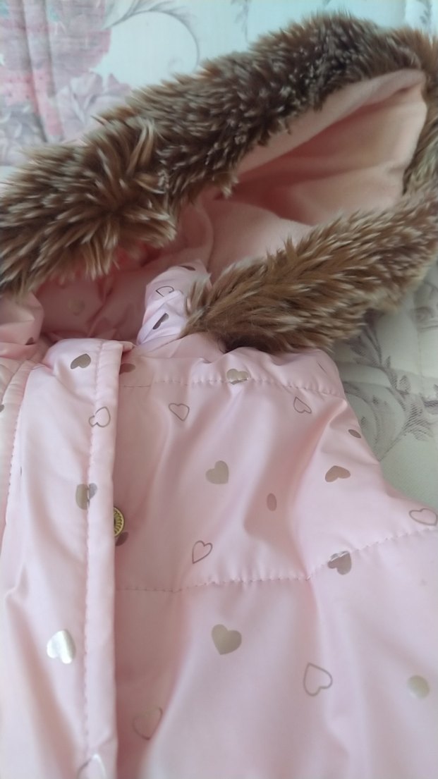 Kızlar için Pembe Kürklü Nakışlı Mont - Görsel 2