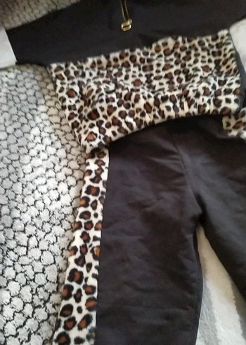 Kız Leopar Desenli Fermuarlı Takım - Görsel 4