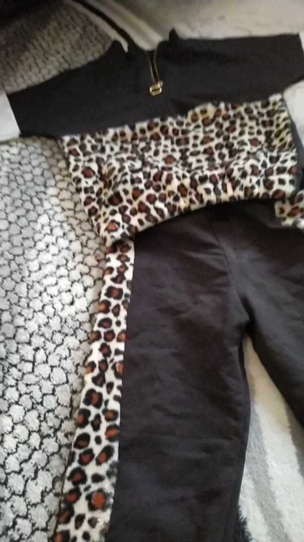 Kız Leopar Desenli Fermuarlı Takım - Görsel 4