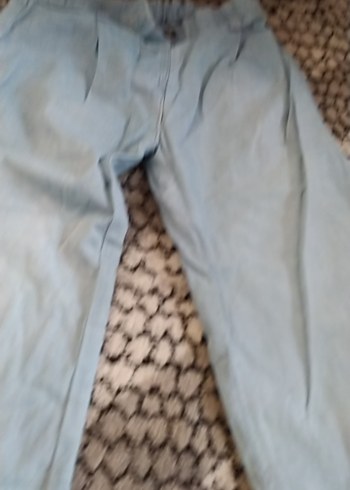 Mavi Nakışlı Dantel Detaylı Bohem Kadın Pantolon - Görsel 3