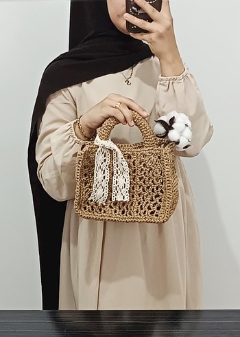 Zara Bohem Tarz Hasır Örgü Kol Çantası