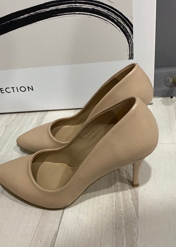 Bej Minimalist Stiletto Topuklu Kadın Ayakkabı - Görsel 2