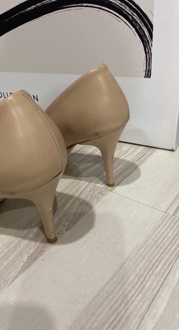 Bej Minimalist Stiletto Topuklu Kadın Ayakkabı - Görsel 4