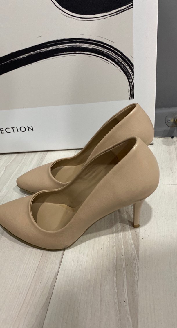 Bej Minimalist Stiletto Topuklu Kadın Ayakkabı - Görsel 2