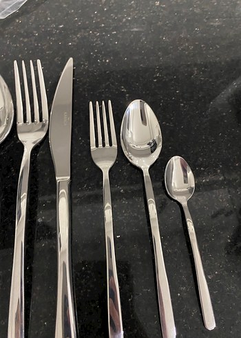 Gri Paslanmaz Çelik Çatal Kaşık Seti - Görsel 3