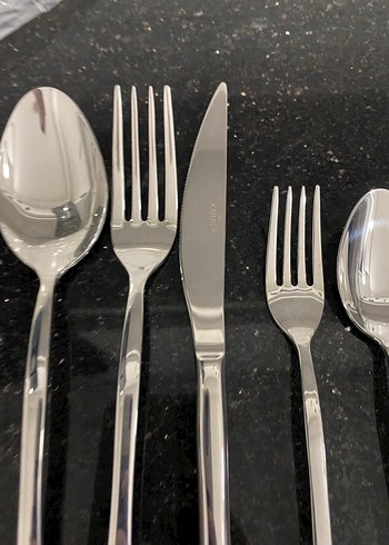 Gri Paslanmaz Çelik Çatal Kaşık Seti - Görsel 2