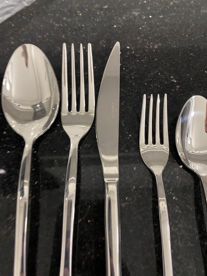 Gri Paslanmaz Çelik Çatal Kaşık Seti - Görsel 2