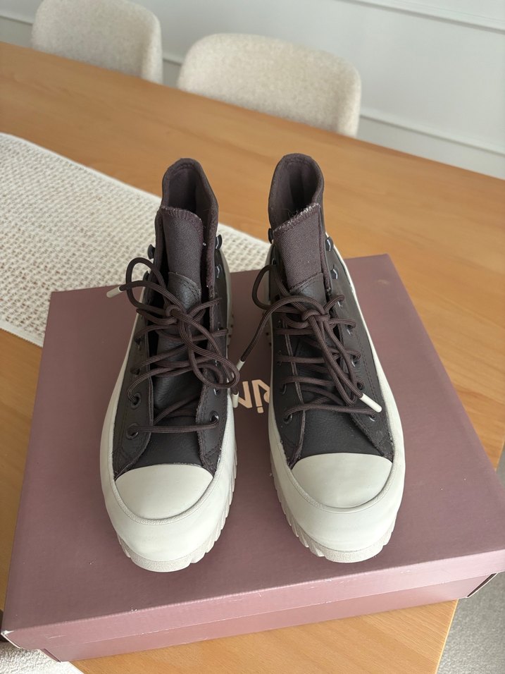 Kahverengi Platform Topuklu Kadın Spor Ayakkabı - Görsel 2