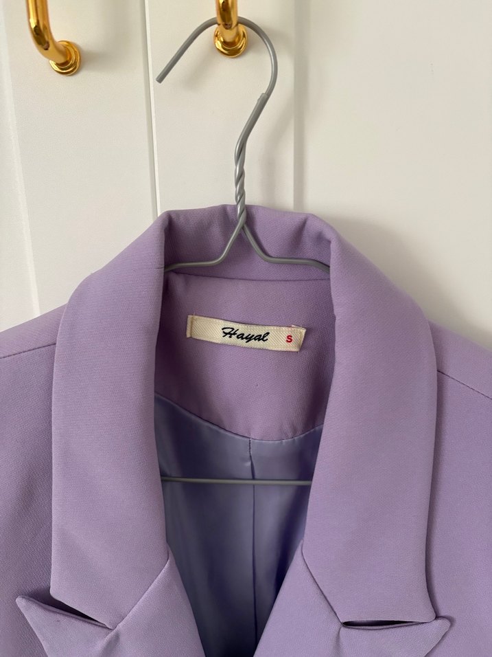 Mor Düğmeli Kadın Blazer Ceket - Görsel 2