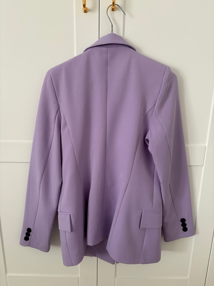 Mor Düğmeli Kadın Blazer Ceket - Görsel 3