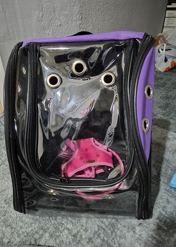 Mor Şeffaf Evcil Taşıma Çantası - Görsel 2