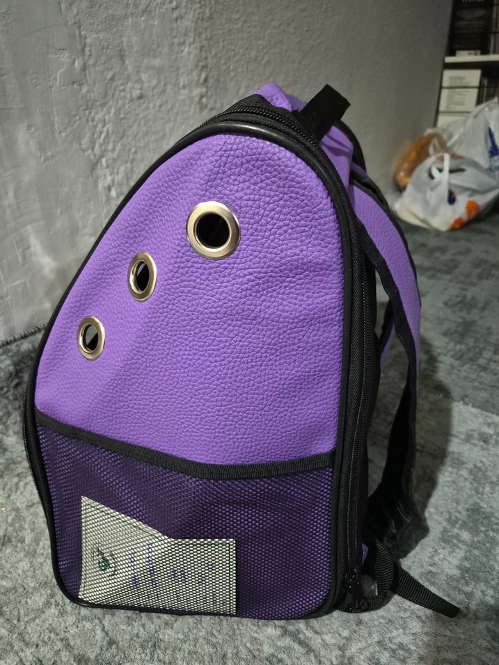 Mor Şeffaf Evcil Taşıma Çantası - Görsel 4