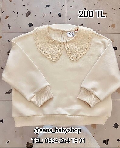 Zara mödel yakalı sweat