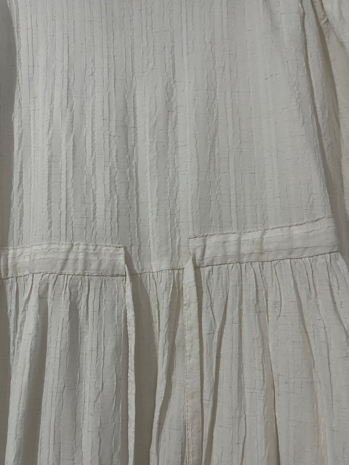 Kadın Beyaz Uzun Keten Elbise - Görsel 2