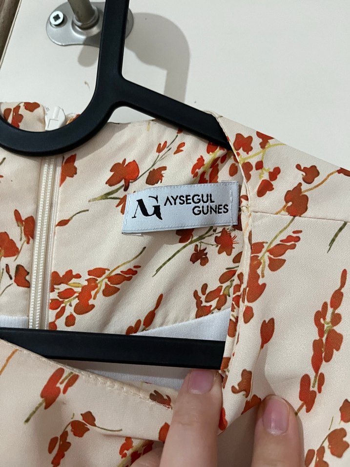 Bej Bohem Uzun Kollu Salaş Elbise - Görsel 4