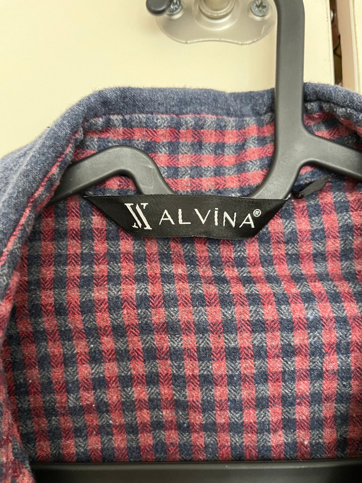 Bordo Gri Denim Kadın Gömlek Elbise - Görsel 3