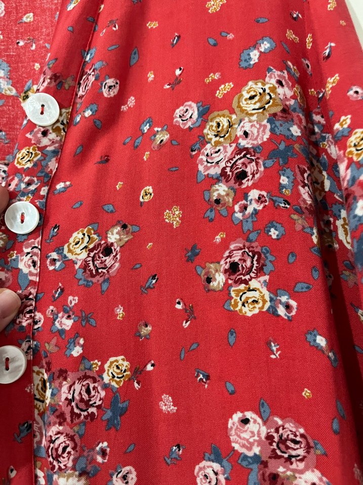 Kırmızı Uzun Bohem Kadın tunik - Görsel 3