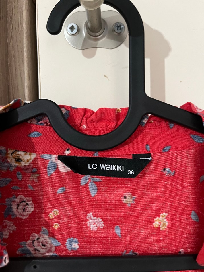 Kırmızı Uzun Bohem Kadın tunik - Görsel 4