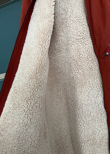 Koyu Kırmızı Uzun Düğmeli Hamile Kabanı - Görsel 2