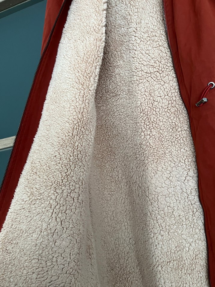 Koyu Kırmızı Uzun Düğmeli Hamile Kabanı - Görsel 2