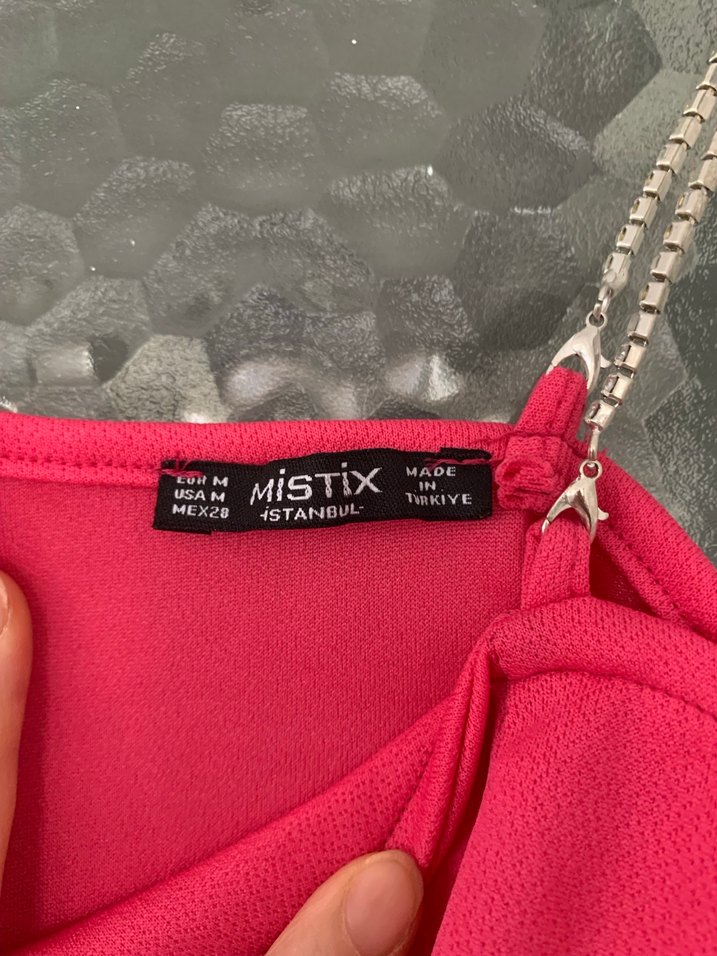 Zincir Detaylı Pembe Mini Büstiyer - Görsel 2