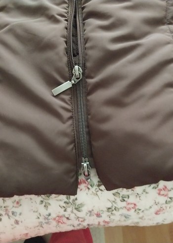 Kadın kahverengi Kapitone Fermuarlı Mont - Görsel 11