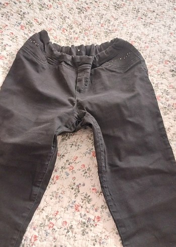 Düğmeli siyahKadın Kot Pantolon - Görsel 2