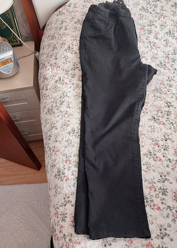 Düğmeli siyahKadın Kot Pantolon - Görsel 4