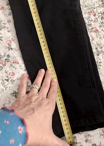 Düğmeli siyahKadın Kot Pantolon - Görsel 6