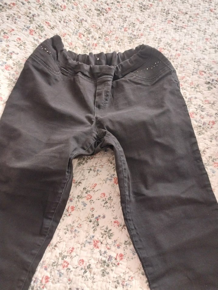 Düğmeli siyahKadın Kot Pantolon - Görsel 2