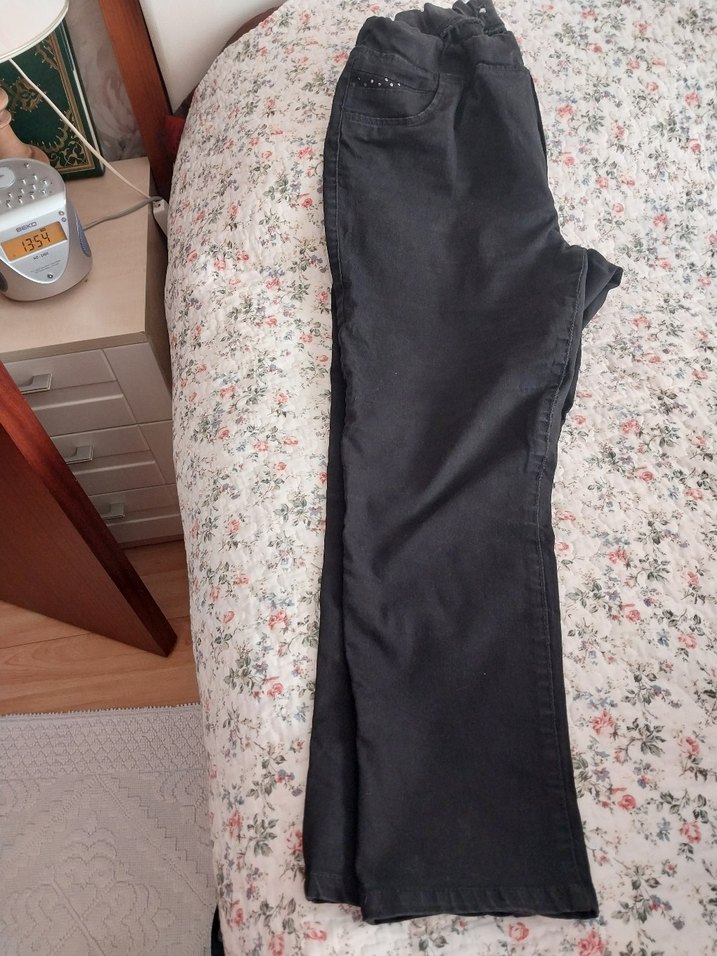 Düğmeli siyahKadın Kot Pantolon - Görsel 4