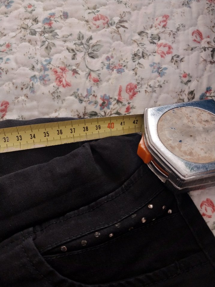 Düğmeli siyahKadın Kot Pantolon - Görsel 5